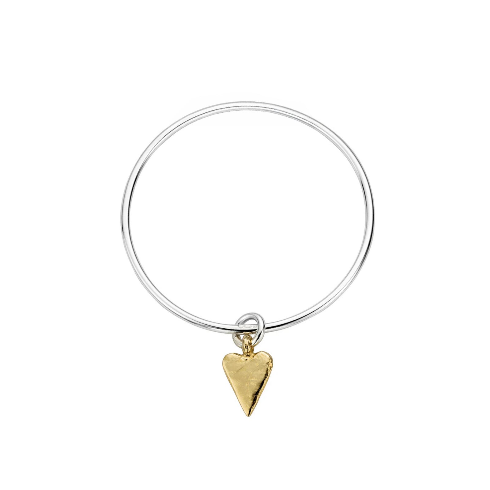 Silver & Gold Medium Heart Bangle