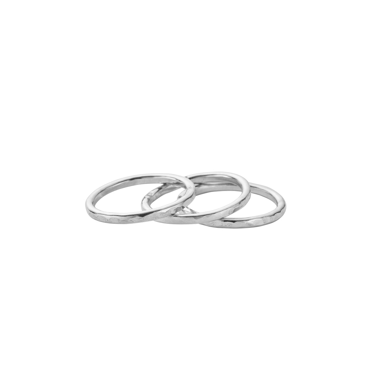 Silver Hammered Stack Ring Party