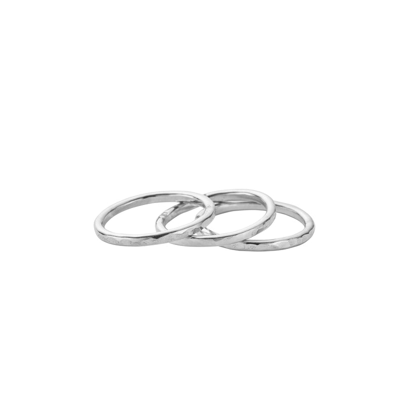 Silver Hammered Stack Ring Party