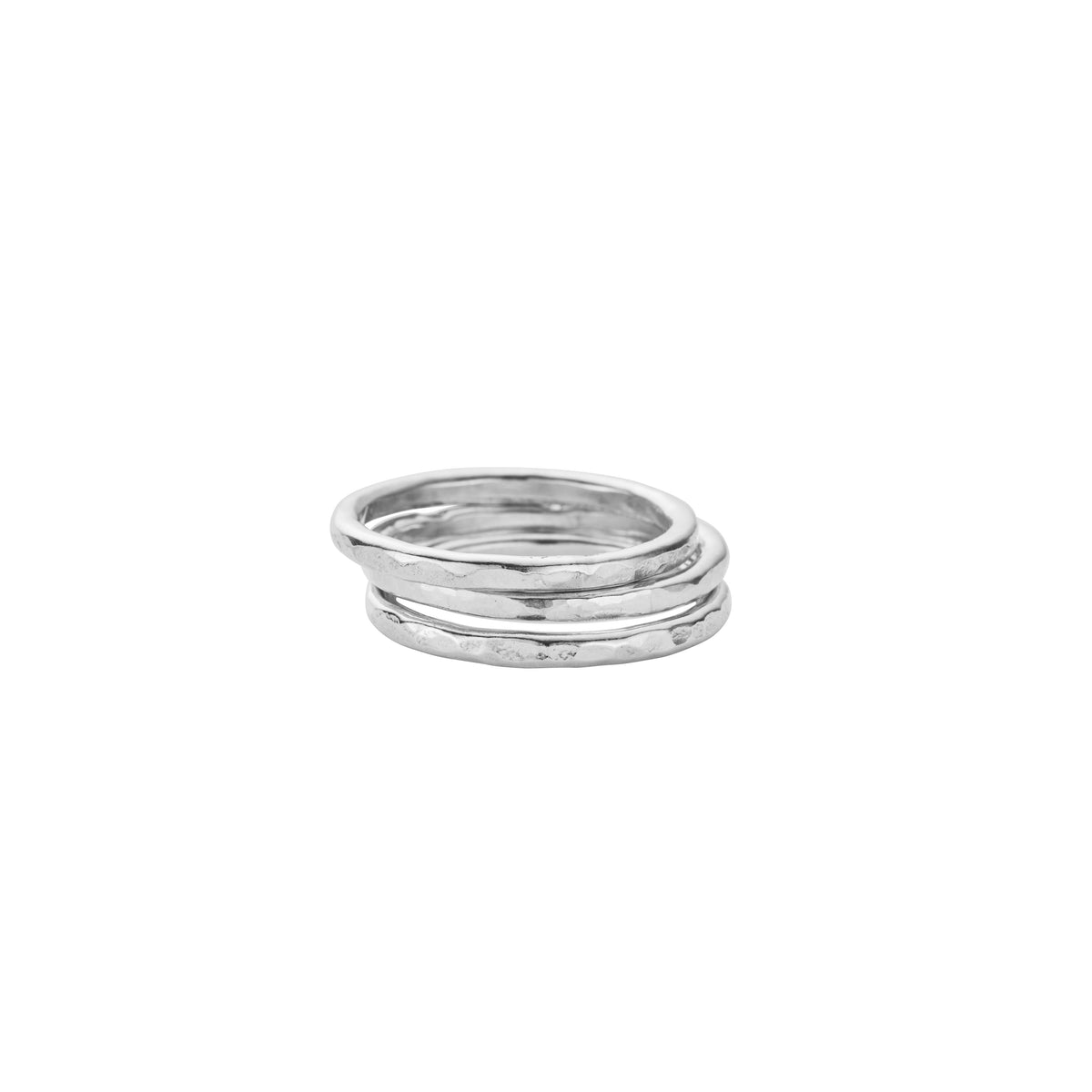 Silver Hammered Stack Ring Party
