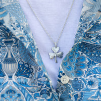 Silver 'Faith, Hope, Love' Large Shamrock Necklace