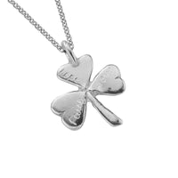 Silver 'Faith, Hope, Love' Large Shamrock Necklace