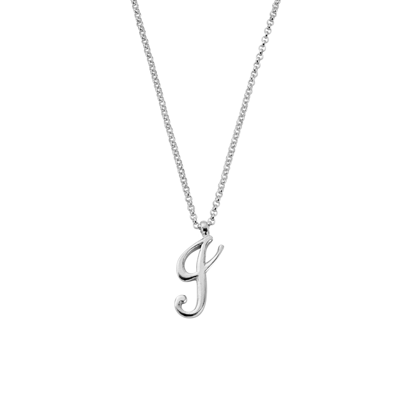 Silver Large Letter Necklace