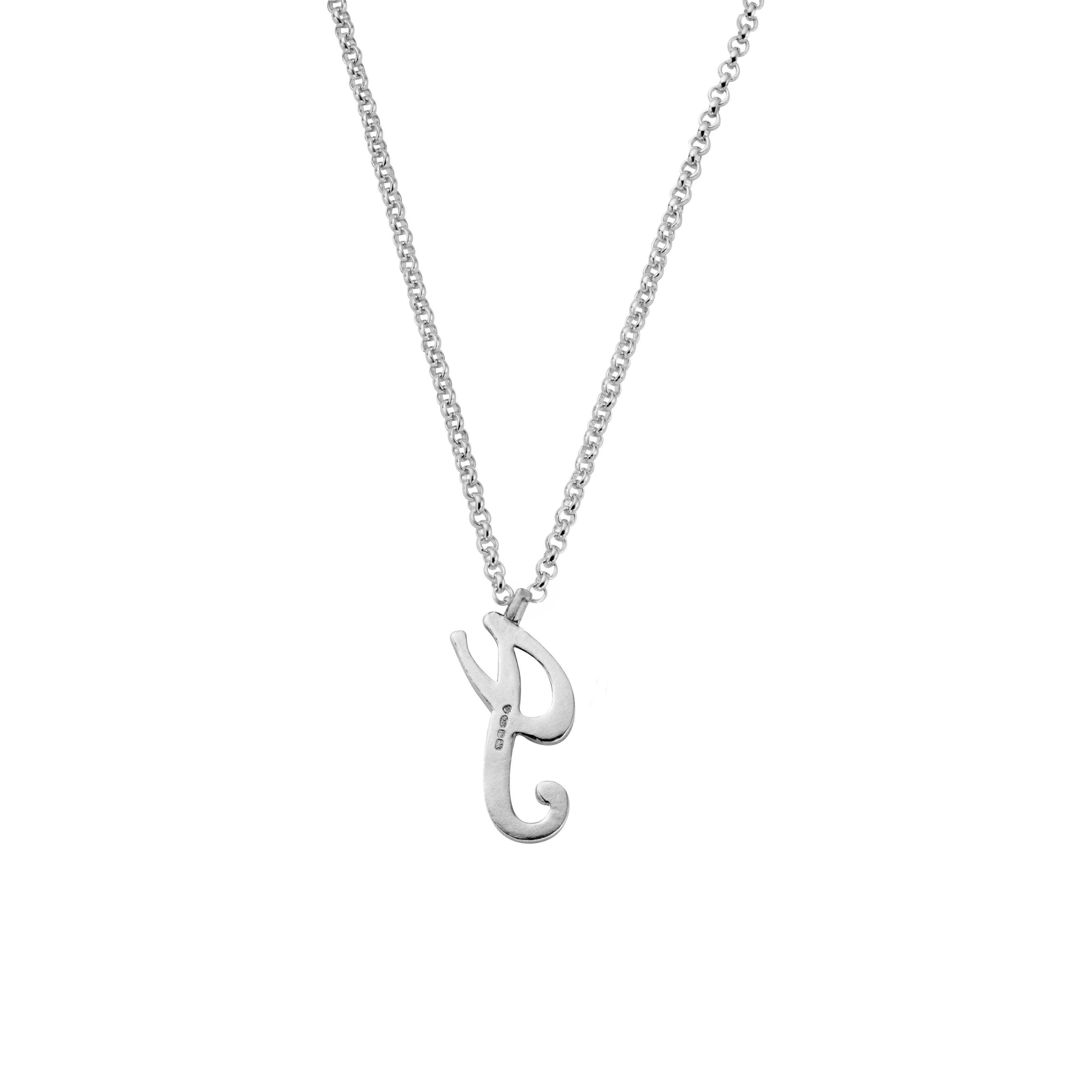 Silver Large Letter Necklace