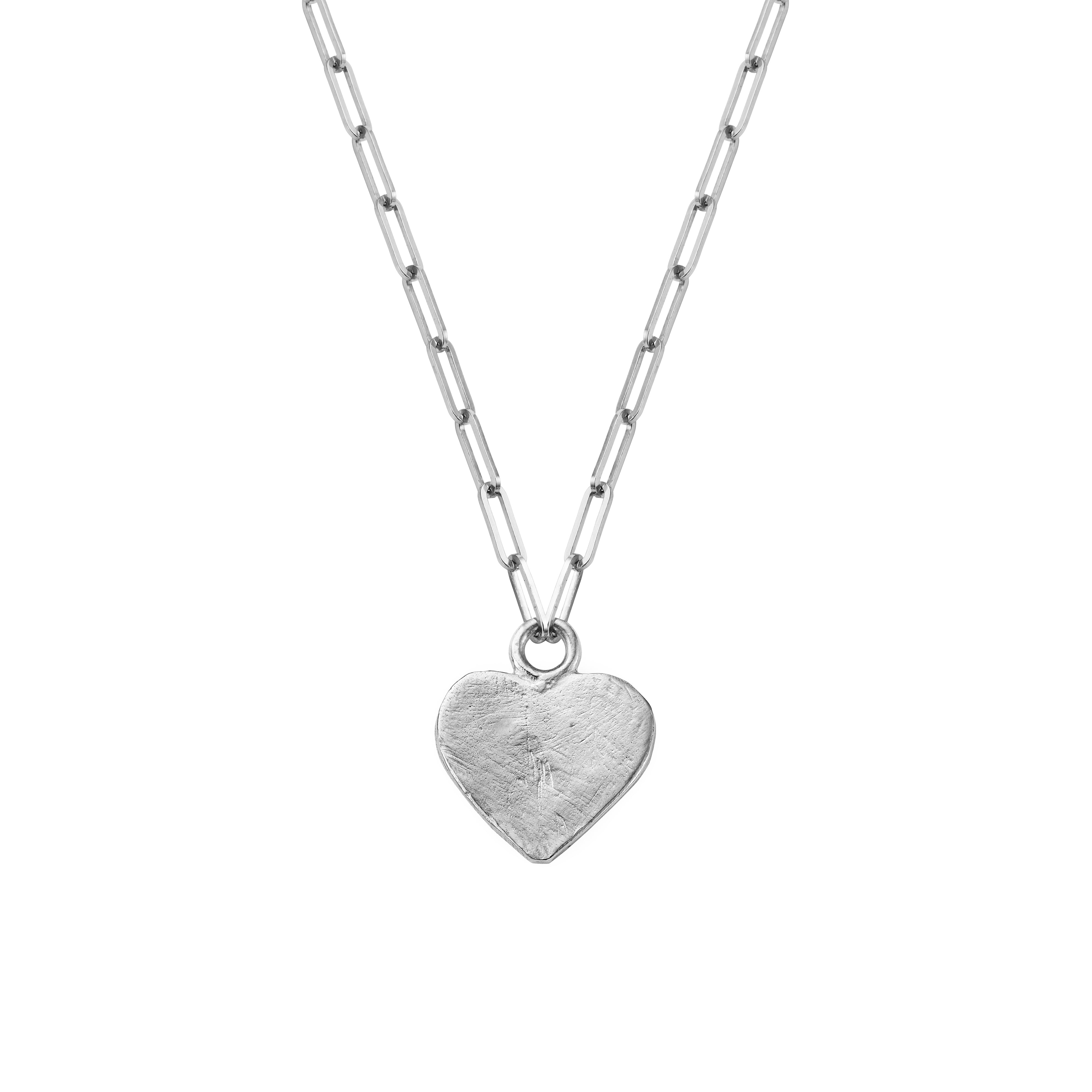 Silver Keeper's Heart Trace Chain Necklace – Daniella Draper