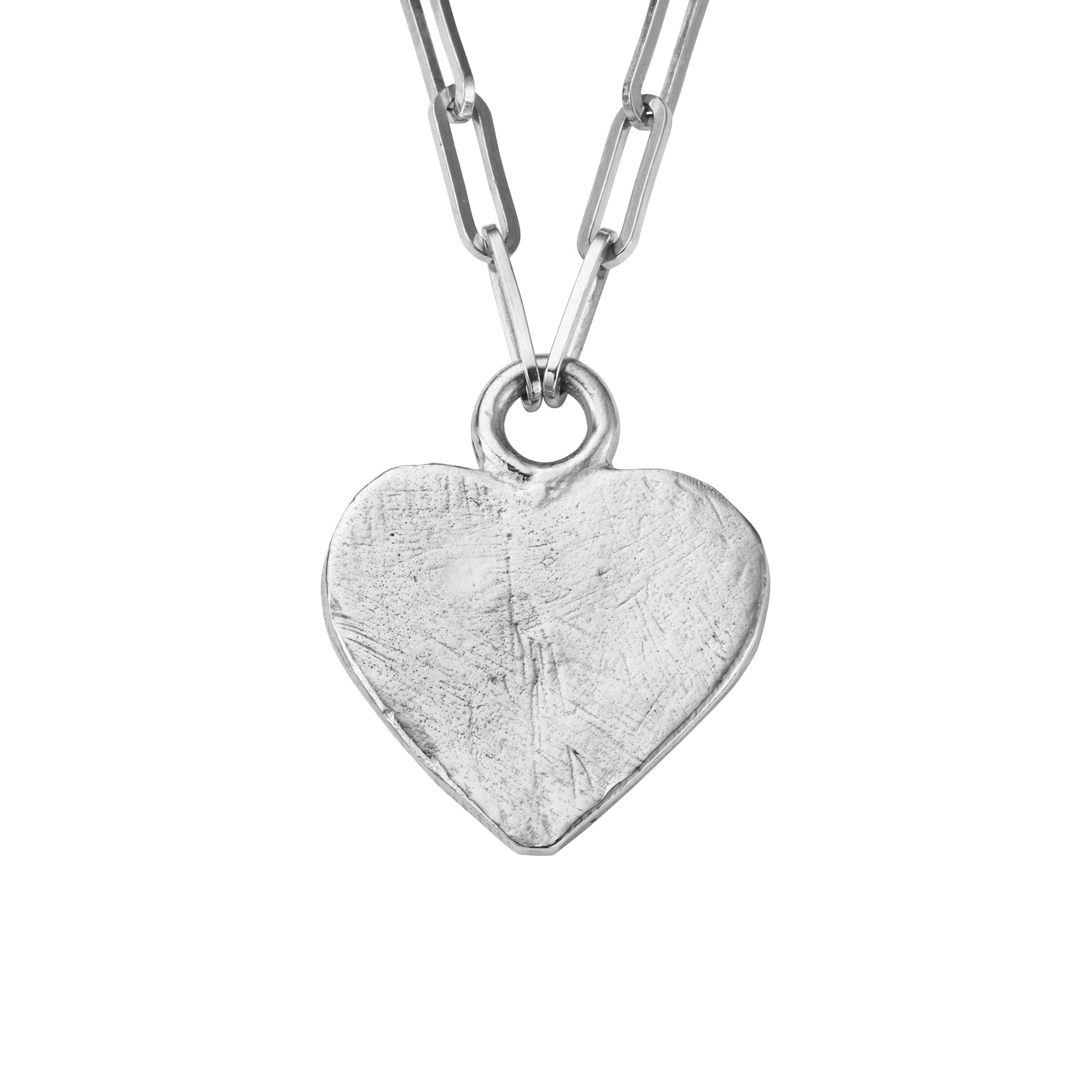 Silver Keeper's Heart Trace Chain Necklace