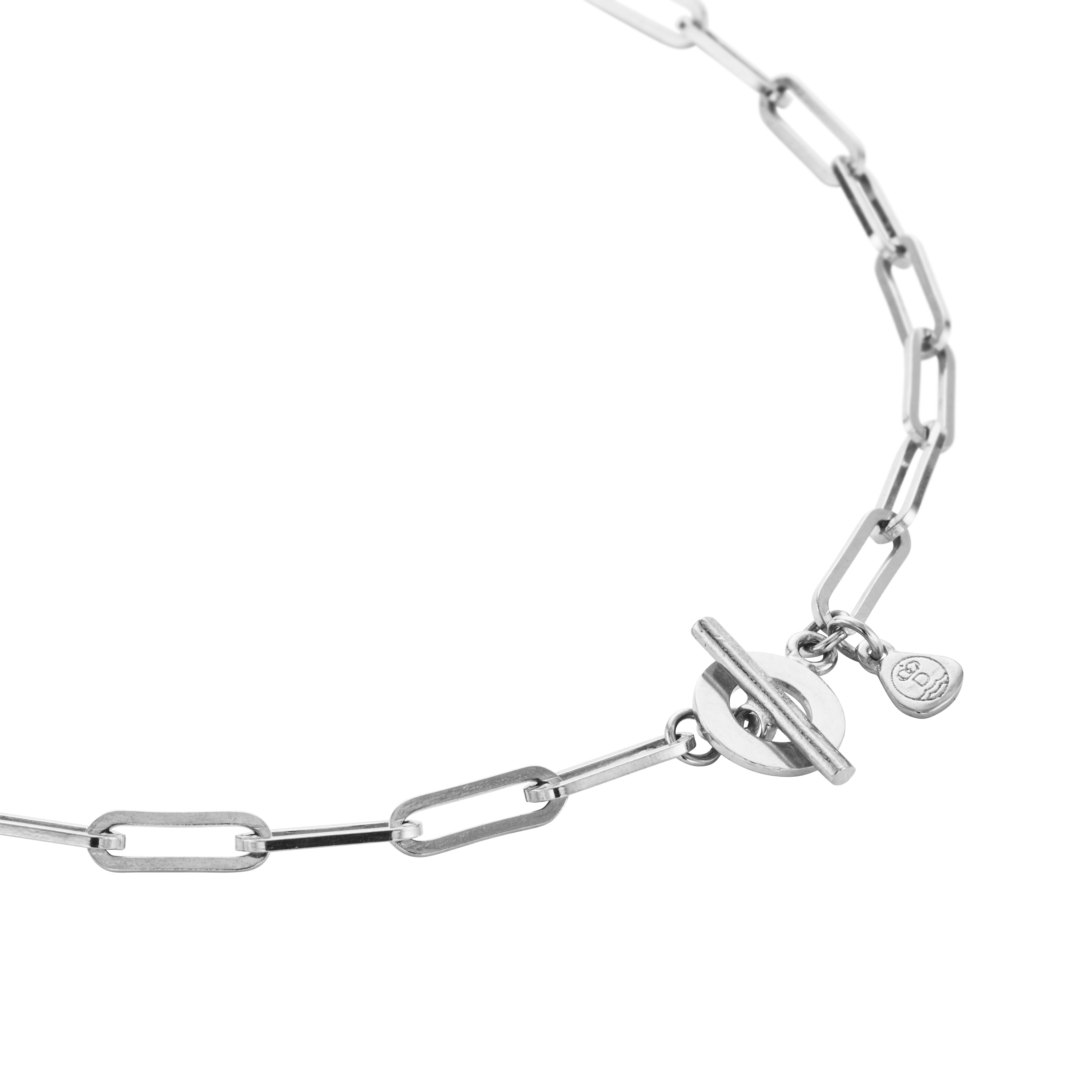 Silver Trio Diamond Midnight Keeper's Heart Trace Chain Necklace