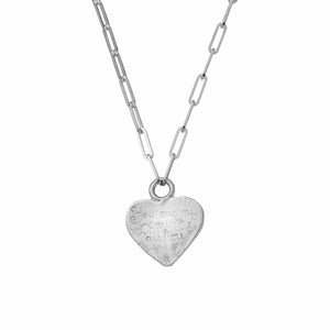 Silver Keeper's Heart Trace Chain Necklace