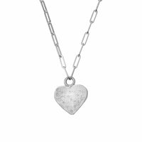 Silver Keeper's Heart Trace Chain Necklace