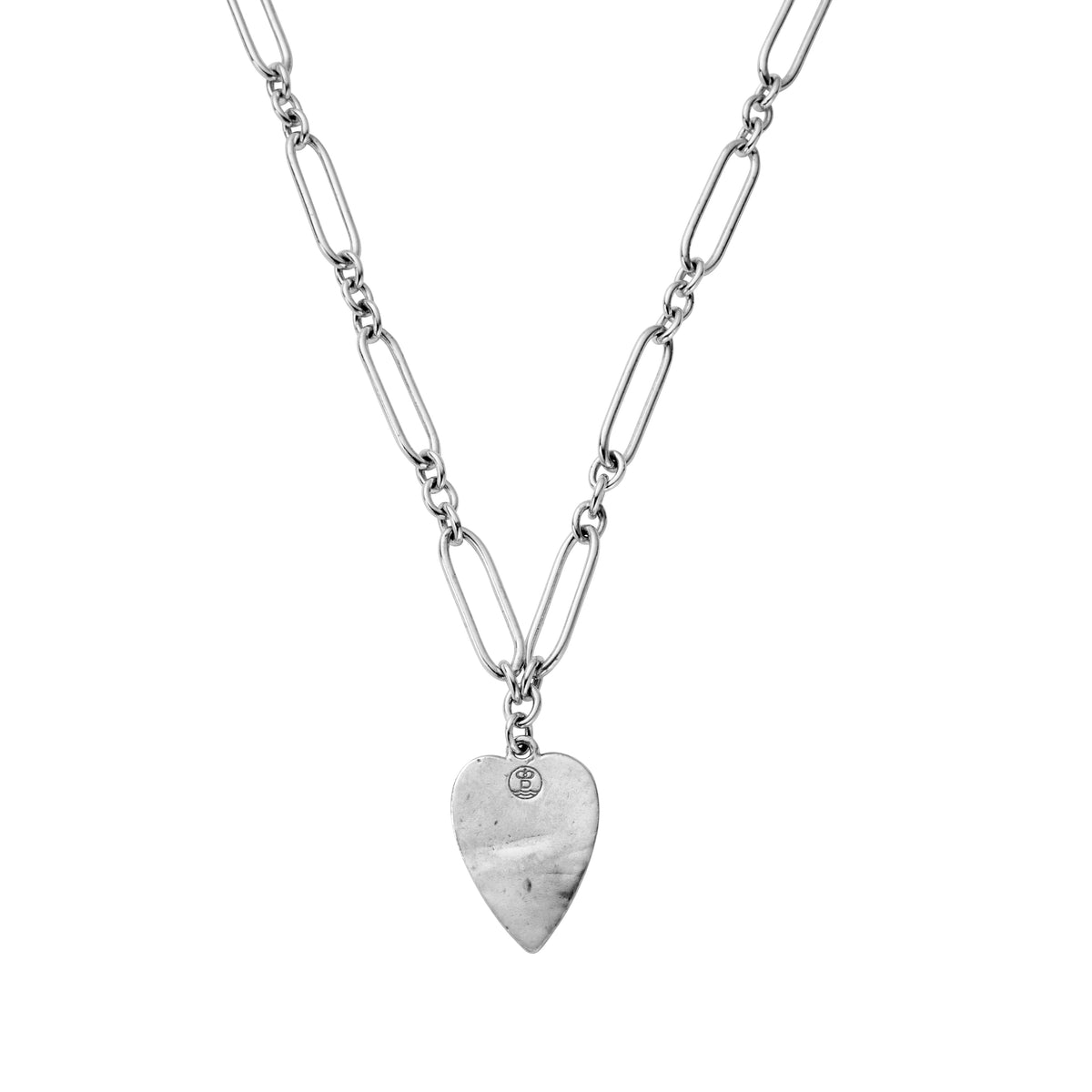 Silver 'Listen To Your Heart' Heart Token Necklace