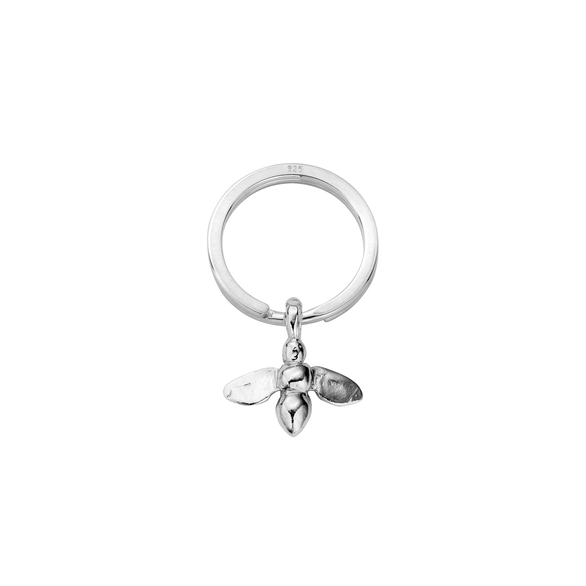 Silver Large Honey Bee Keyring