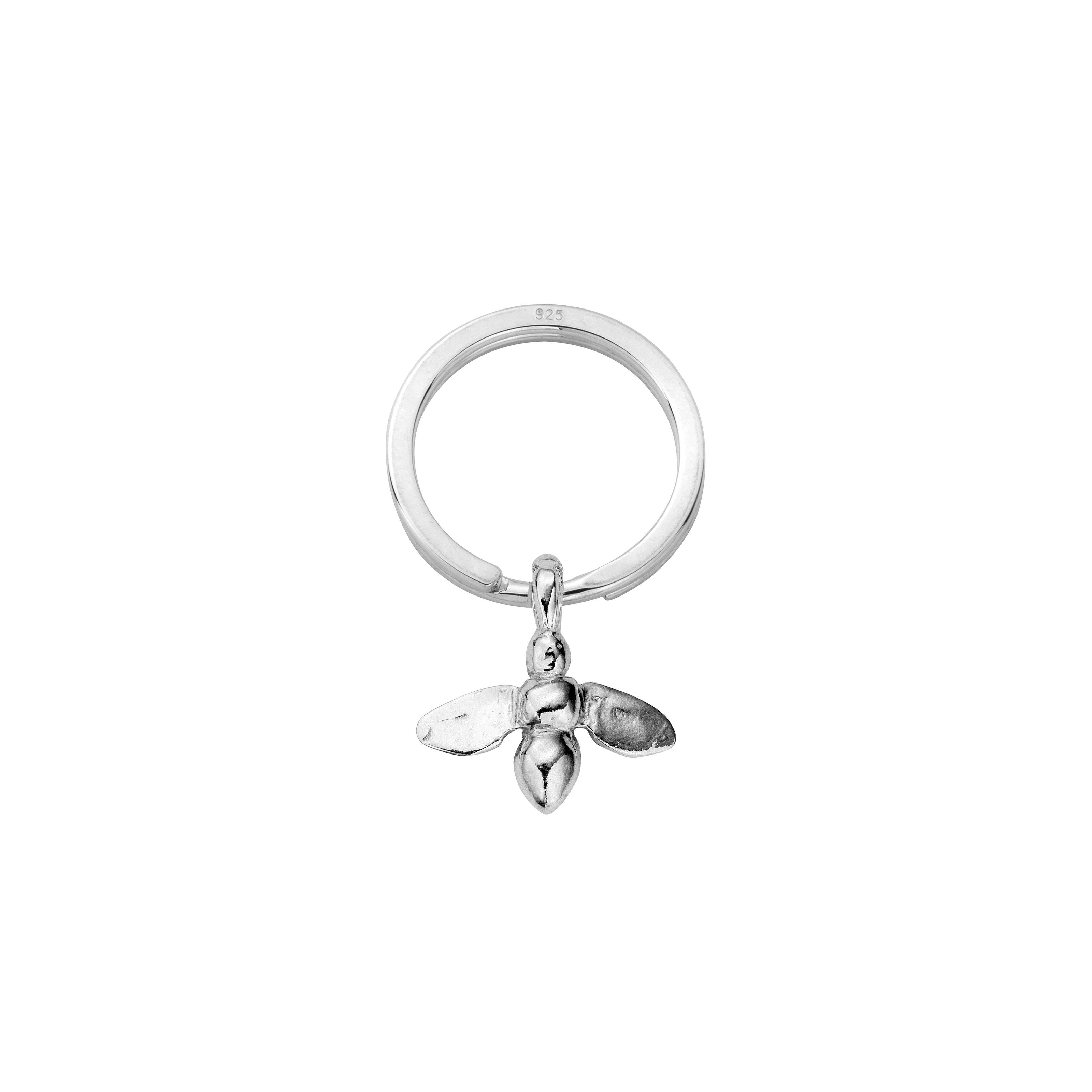 Silver Large Honey Bee Keyring