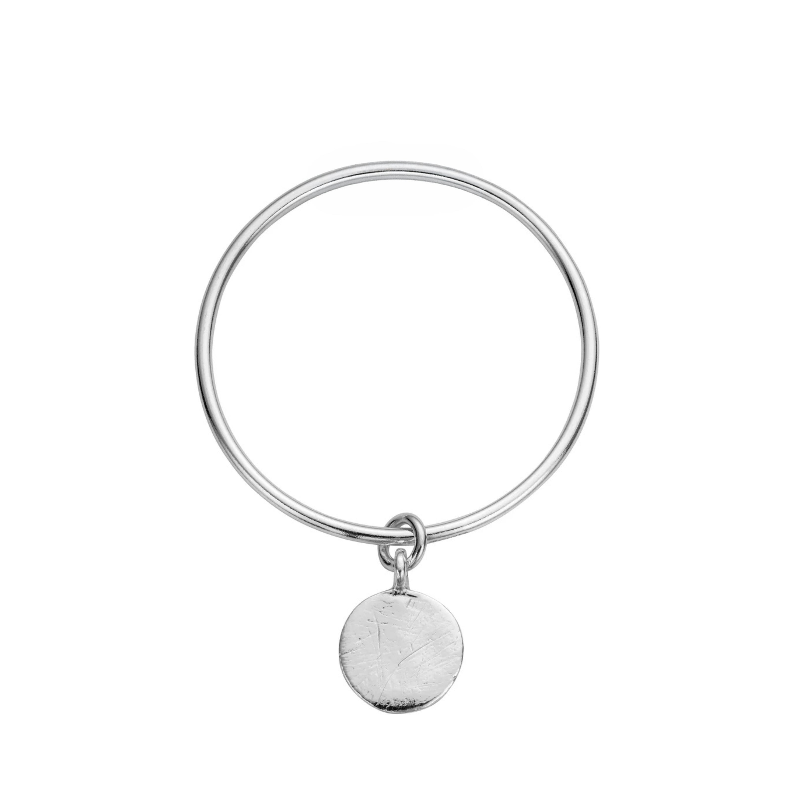 Silver Large Moon Bangle