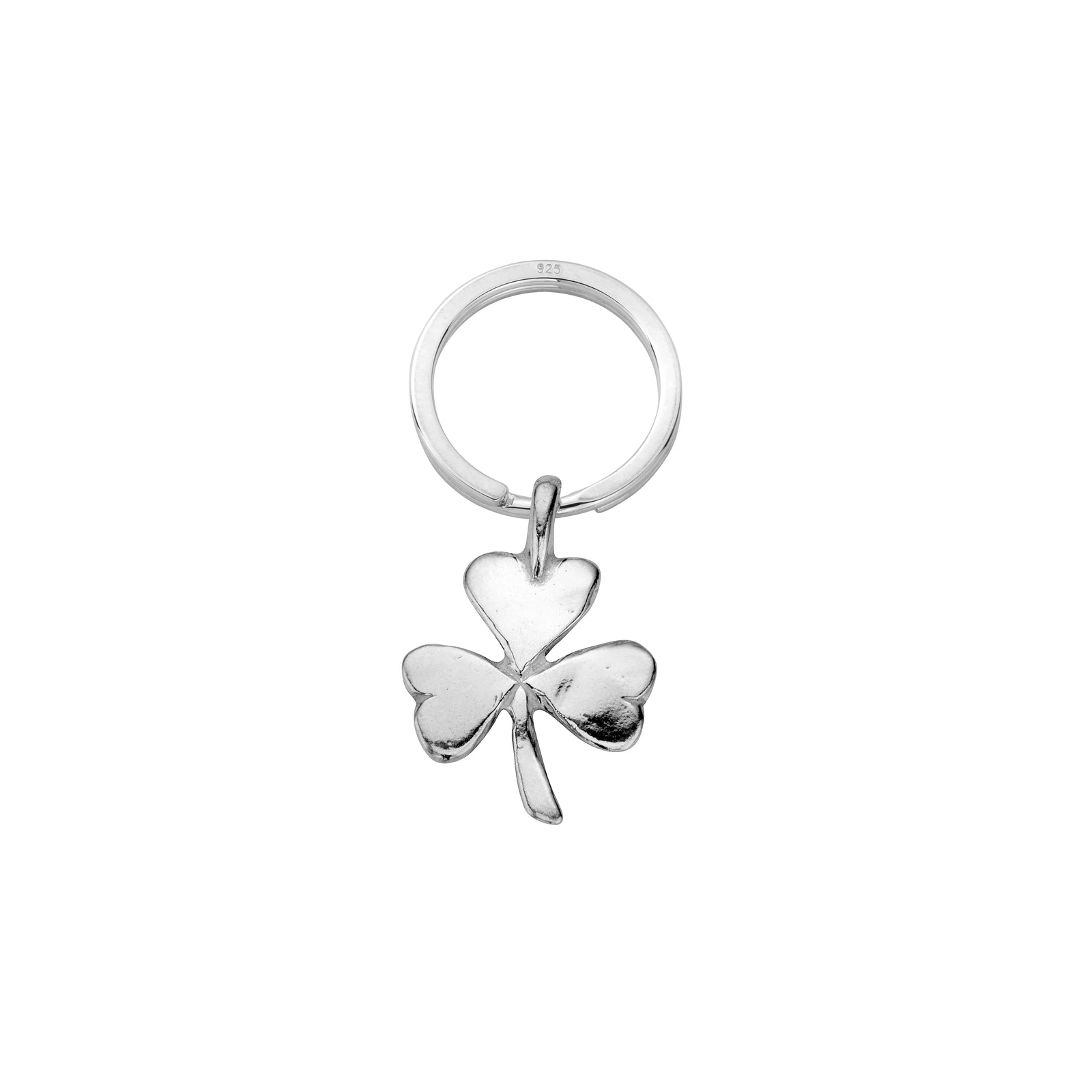 Silver Large Shamrock Key Ring