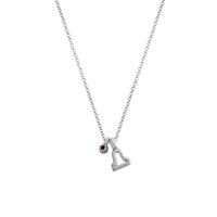 Silver Mini Libra Horoscope & Tourmaline Birthstone Necklace