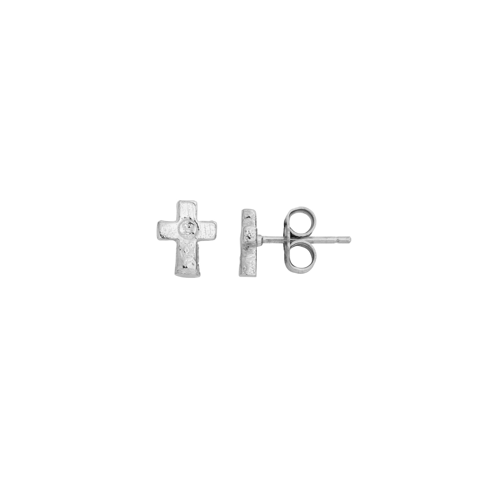 Silver Little Cross Ear Stud