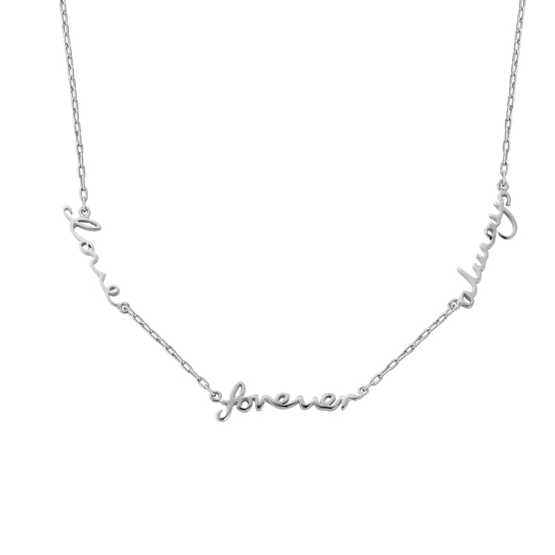 Silver 'Love Forever Always' Affirmation Necklace