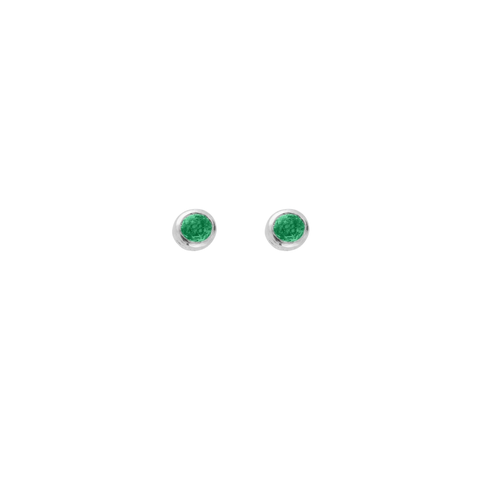 Silver Emerald 'Manifest' Stud Earring
