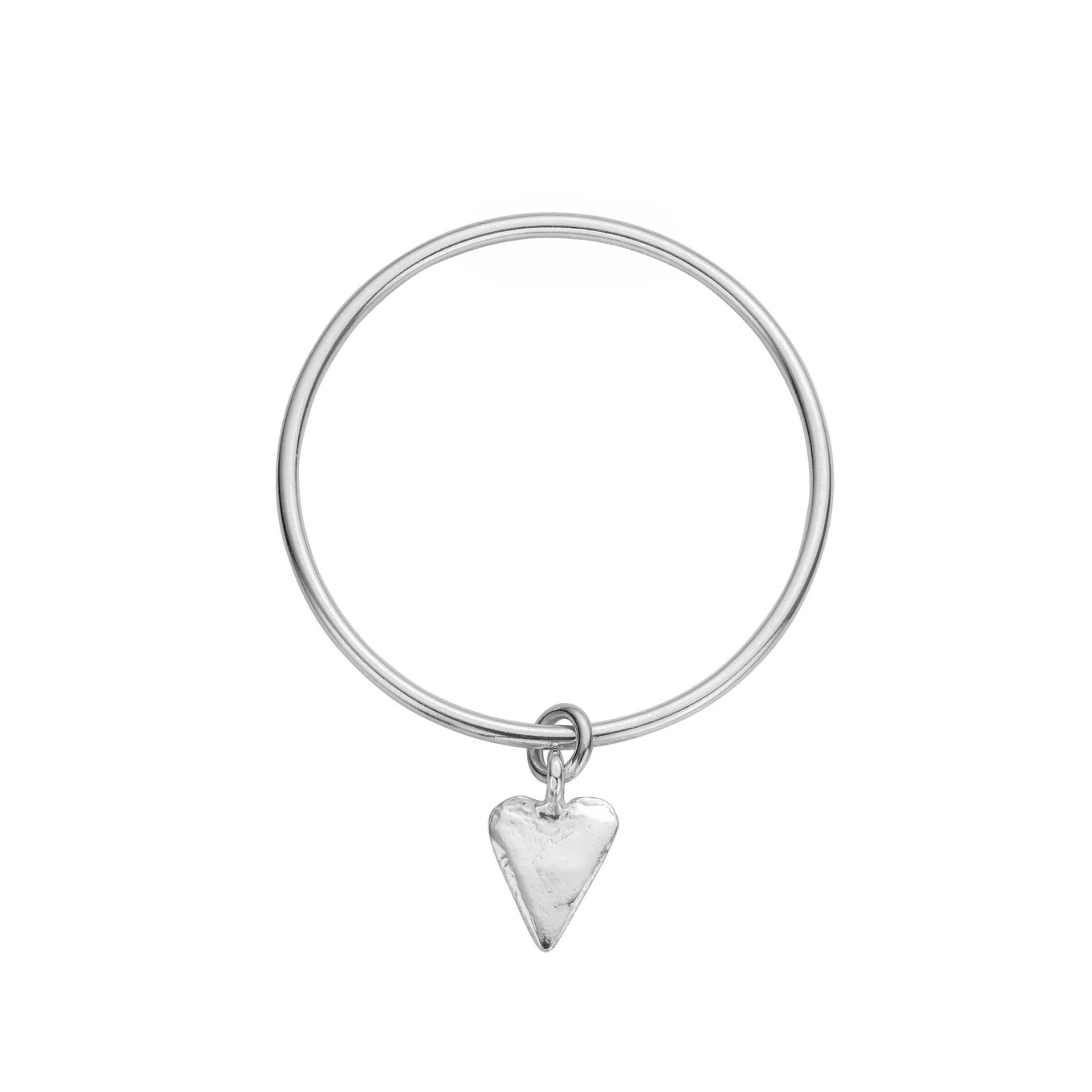 Maxi Heart Silver Bangle – Daniella Draper