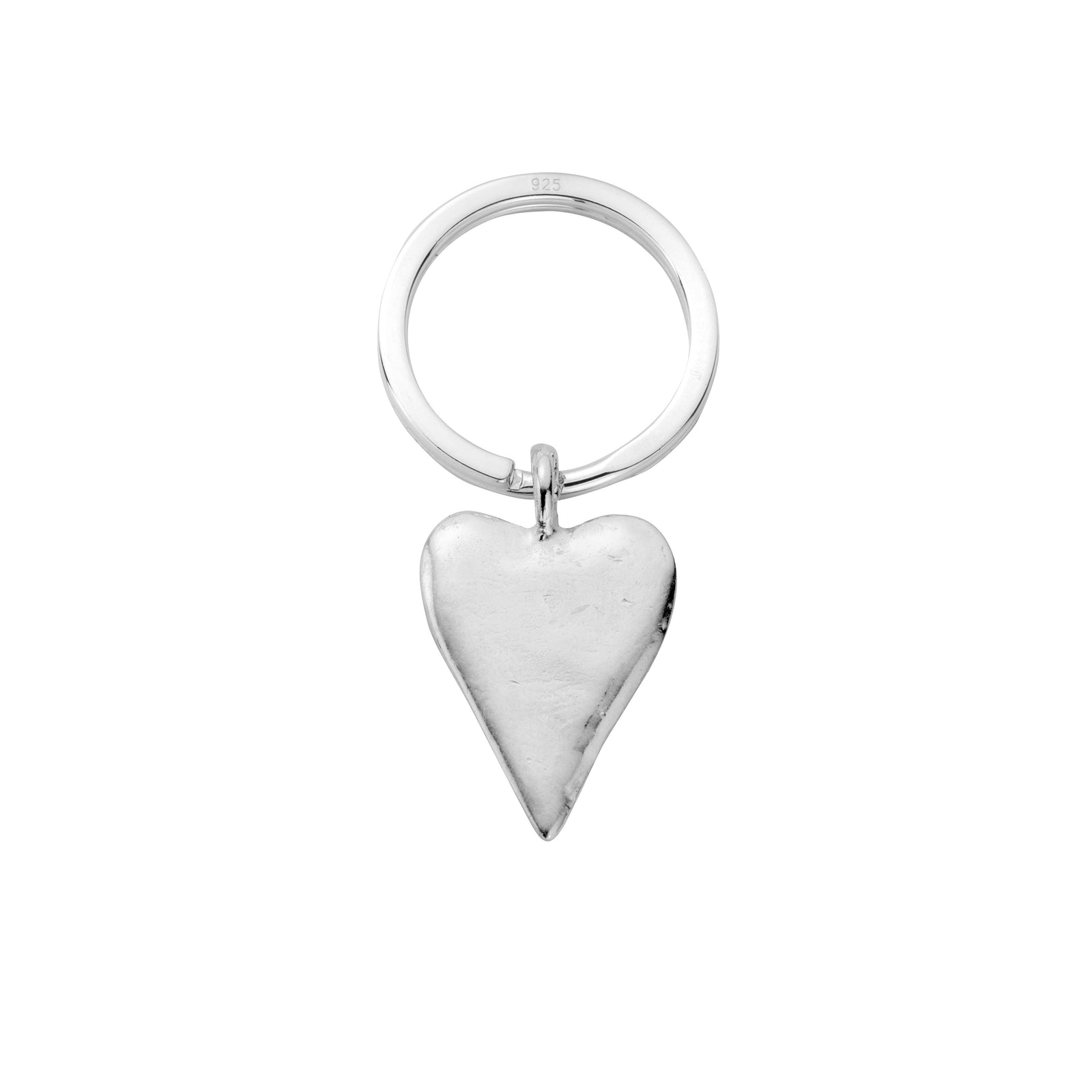 Silver Maxi Heart Classic Keyring with Handwriting