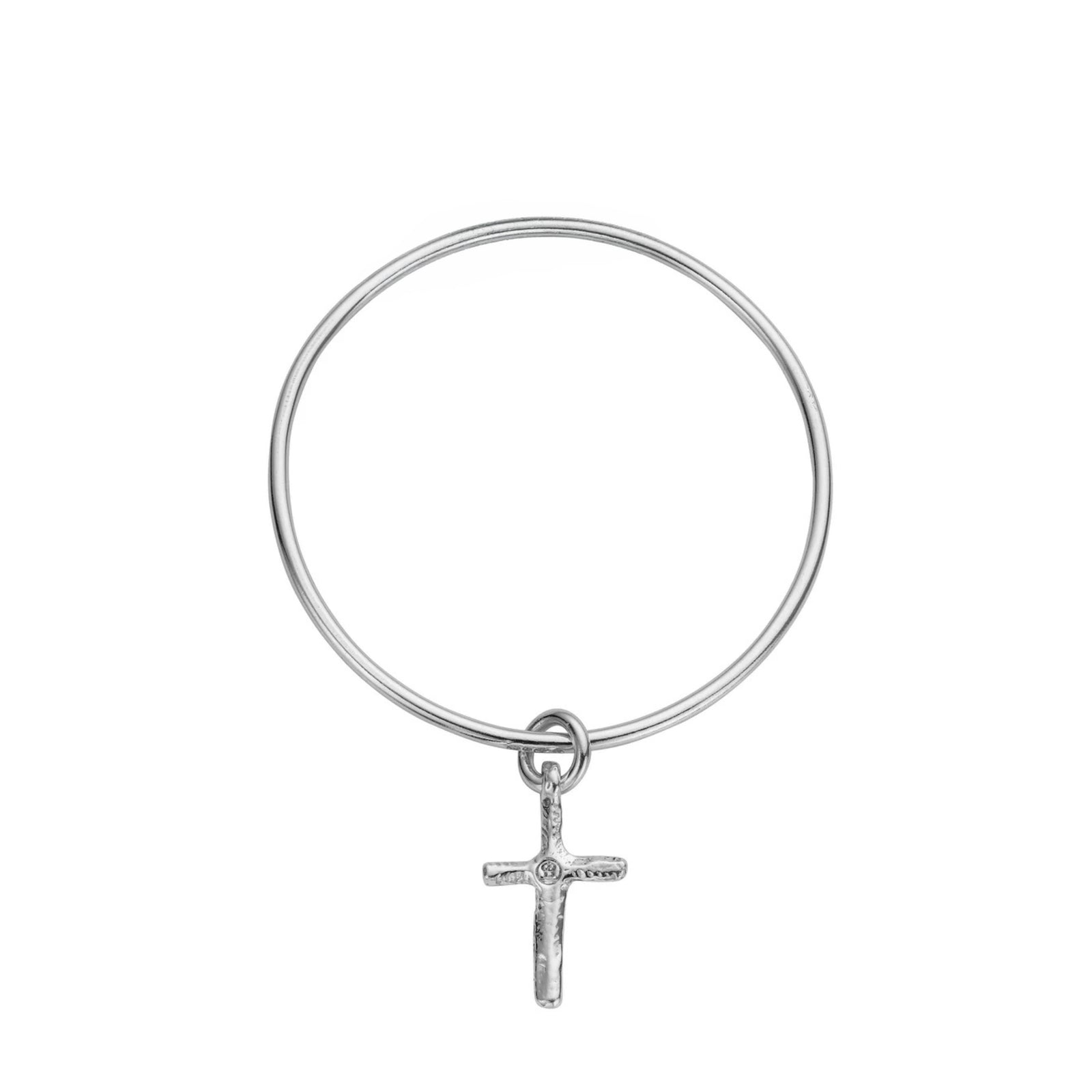 Silver Medium Cross Bangle