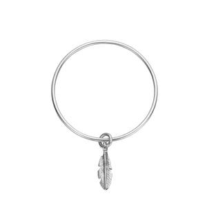 Silver Medium Feather Bangle