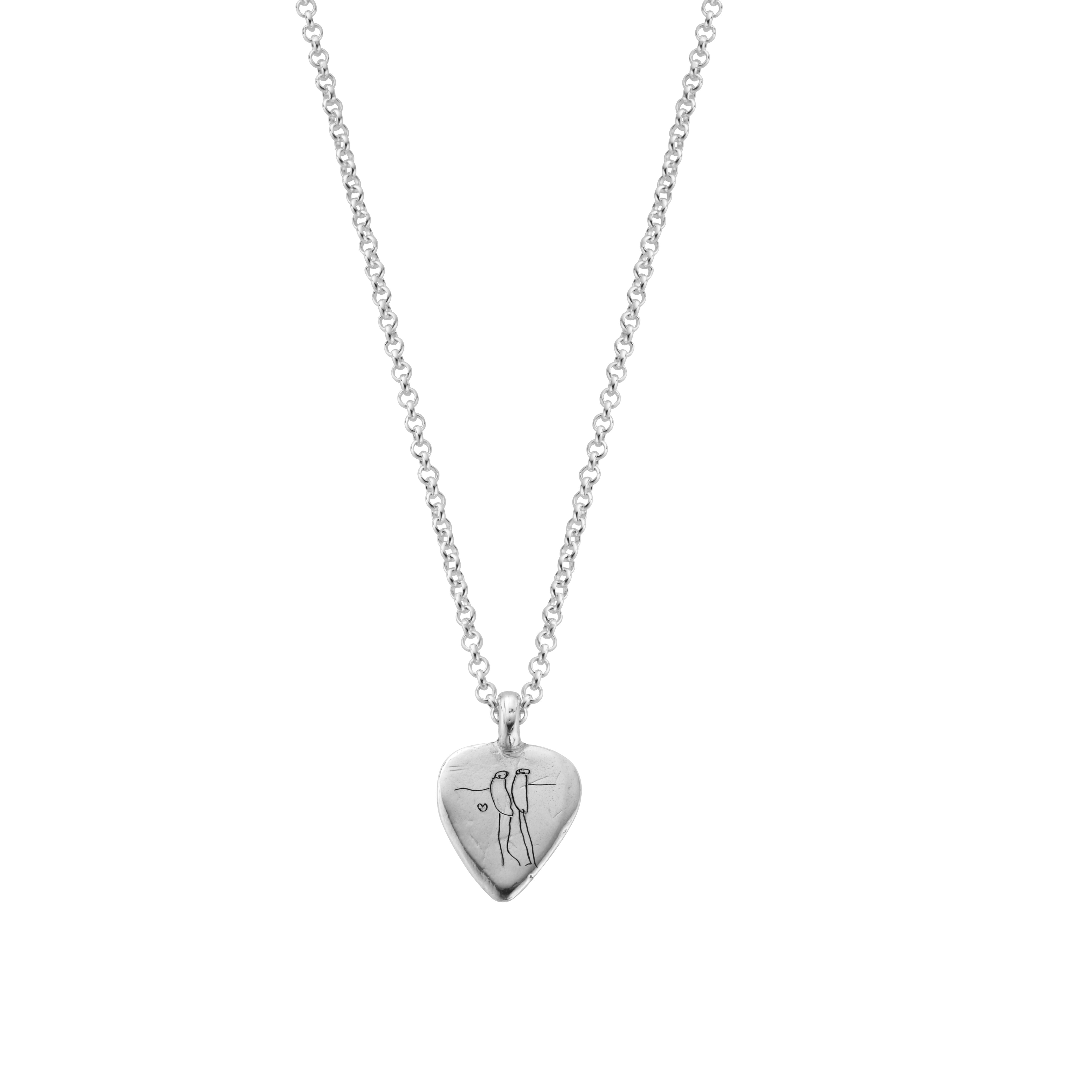 Personalised Handwritten Message Heart Necklace | Silver or Gold - Hold  upon Heart