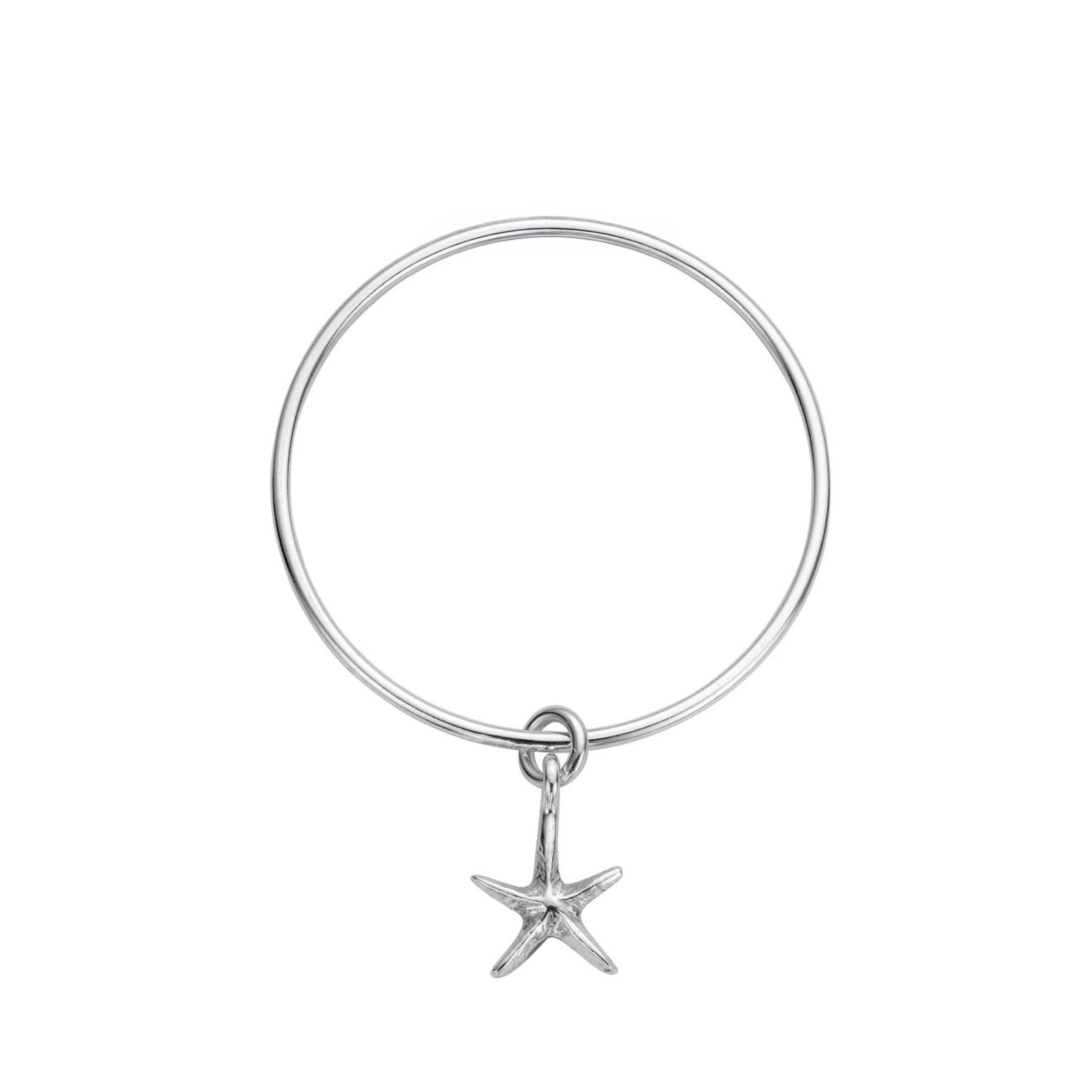 Silver Medium Starfish Bangle