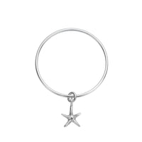 Silver Medium Starfish Bangle