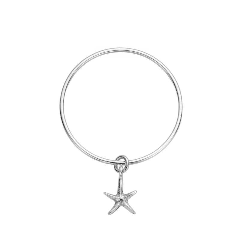 Silver Medium Starfish Bangle
