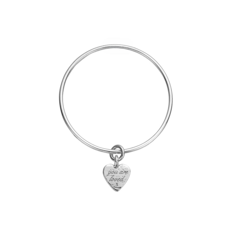 Silver Medium You Are Loved Bangle