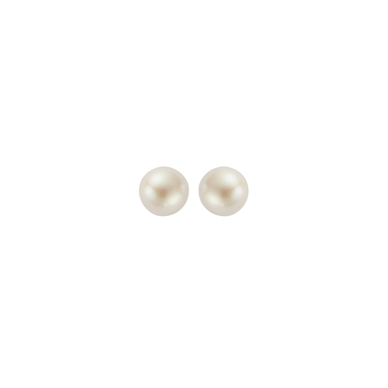 Silver Midi Pearl Stud Earrings