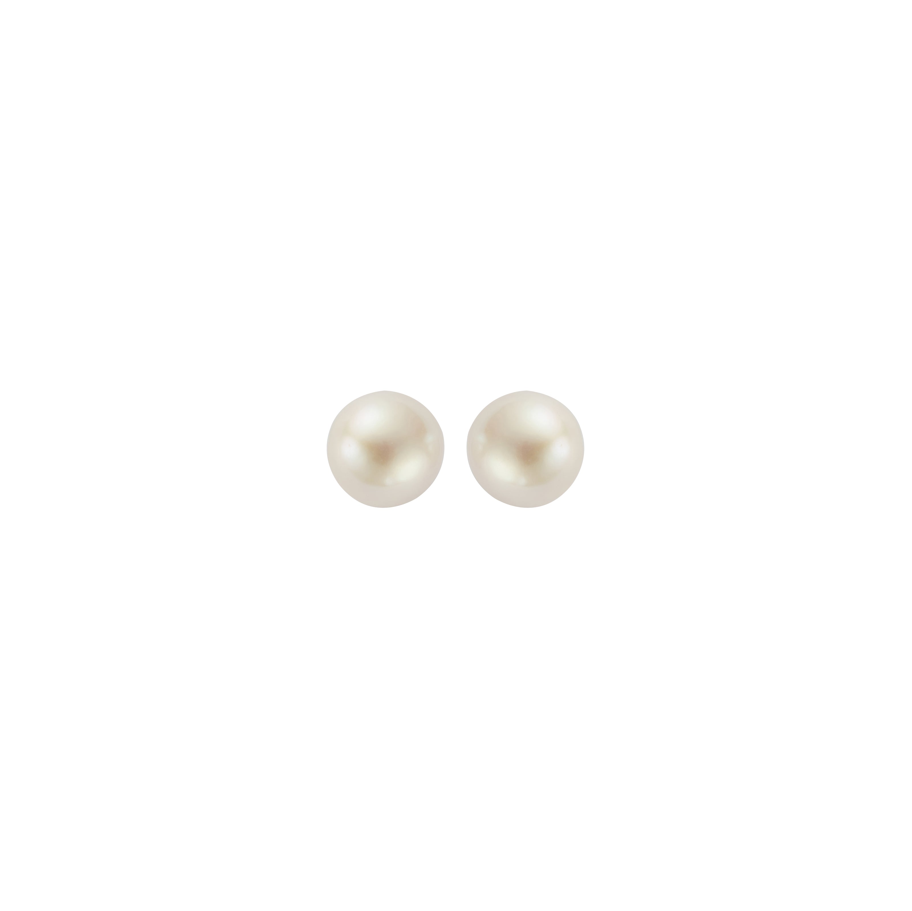 Silver Midi Pearl Stud Earrings