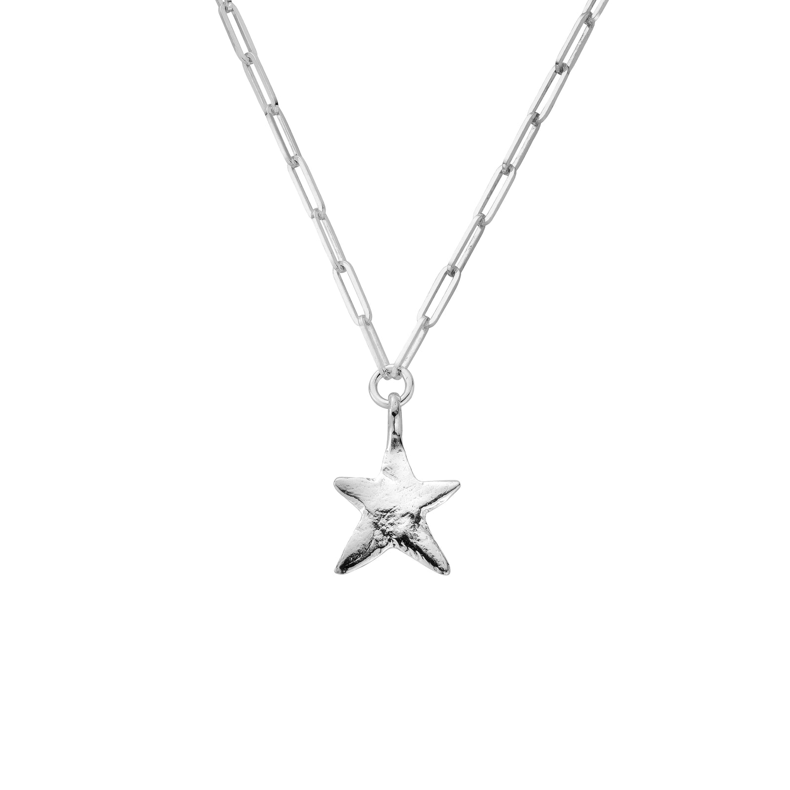 Silver Midi Star Trace Chain Necklace