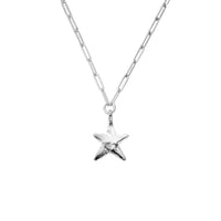 Silver Midi Star Trace Chain Necklace