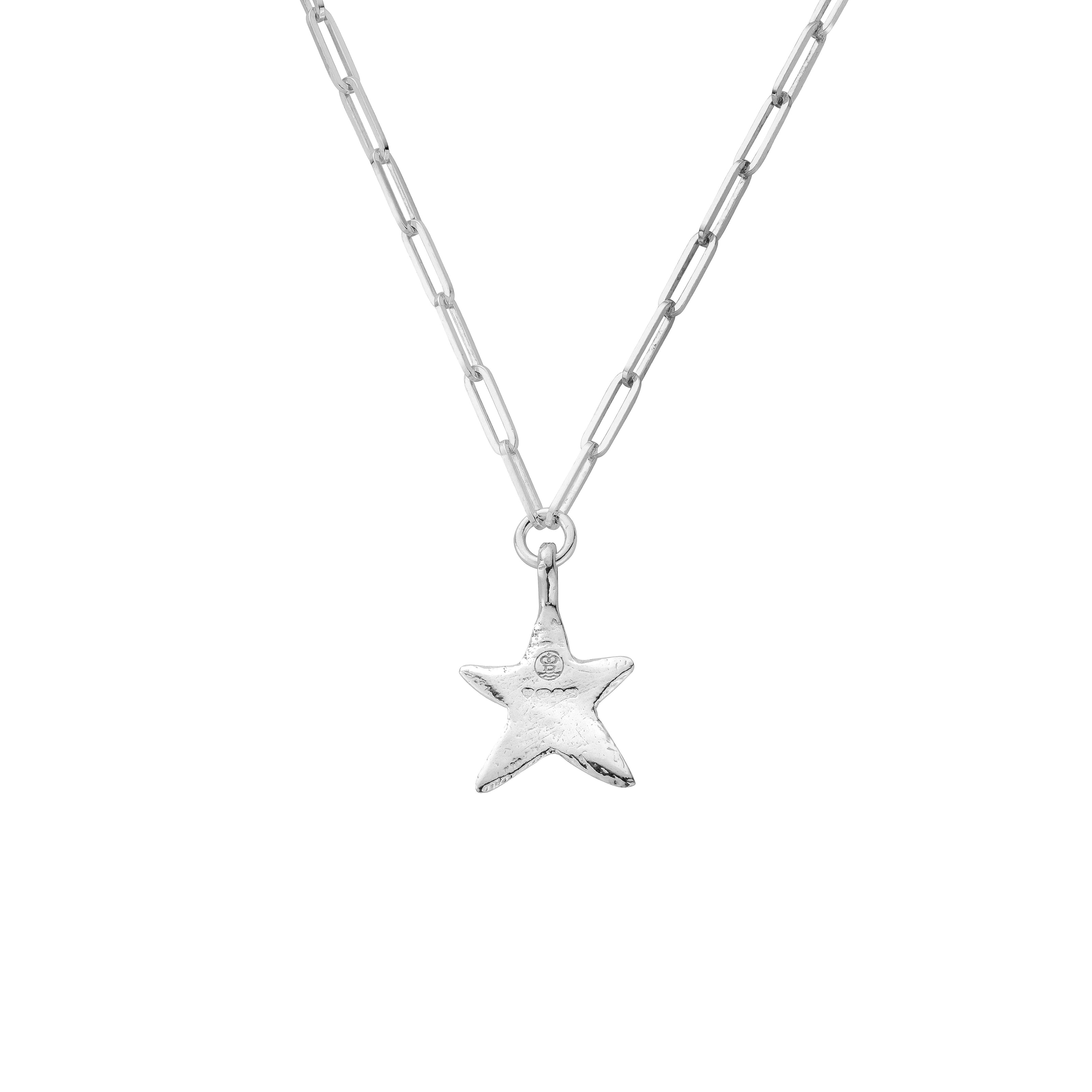 Silver Midi Star Trace Chain Necklace