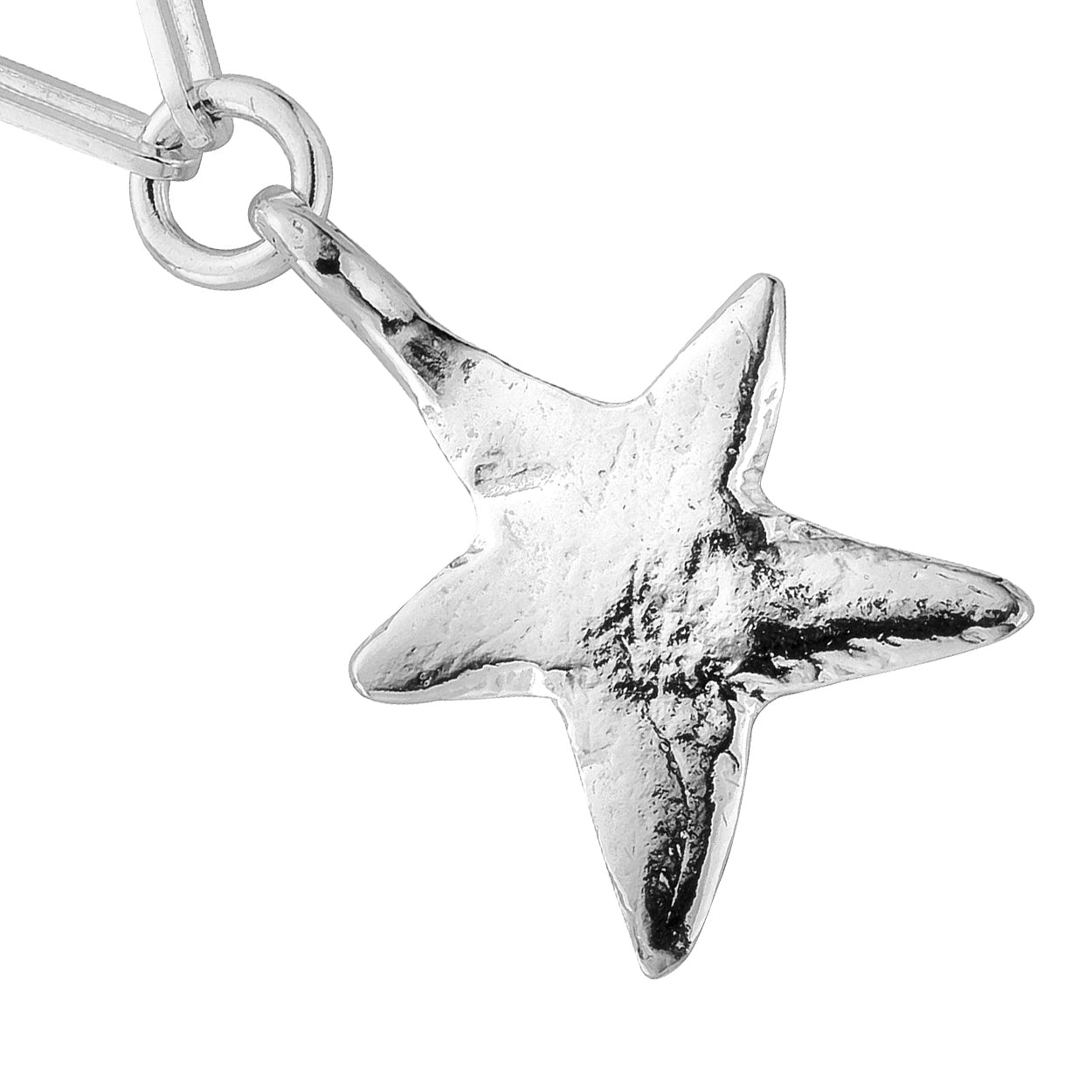 Silver Midi Star Trace Chain Necklace