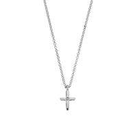 Silver Diamond Mini Cross Necklace