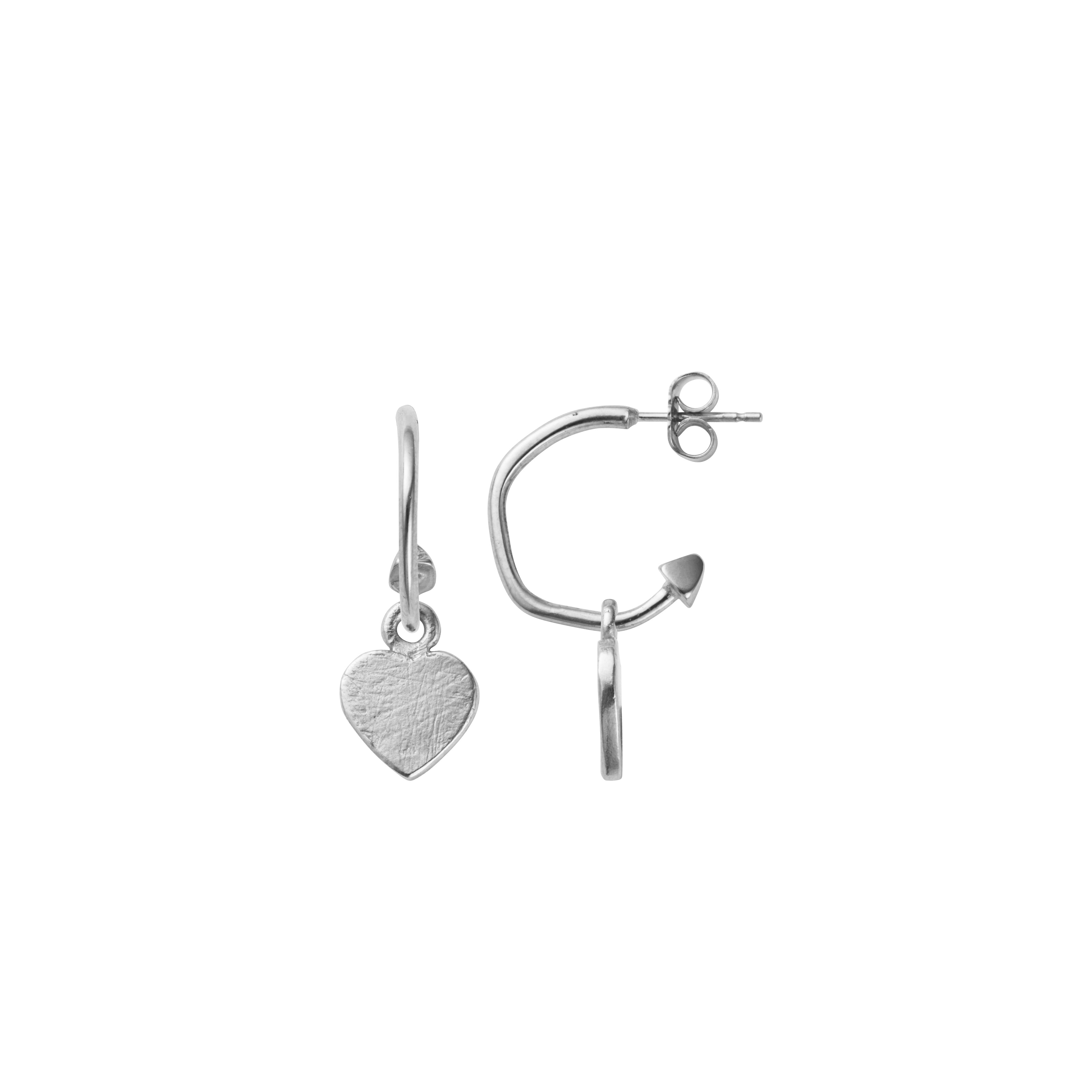 Silver Mini Cupid Hoop Earrings