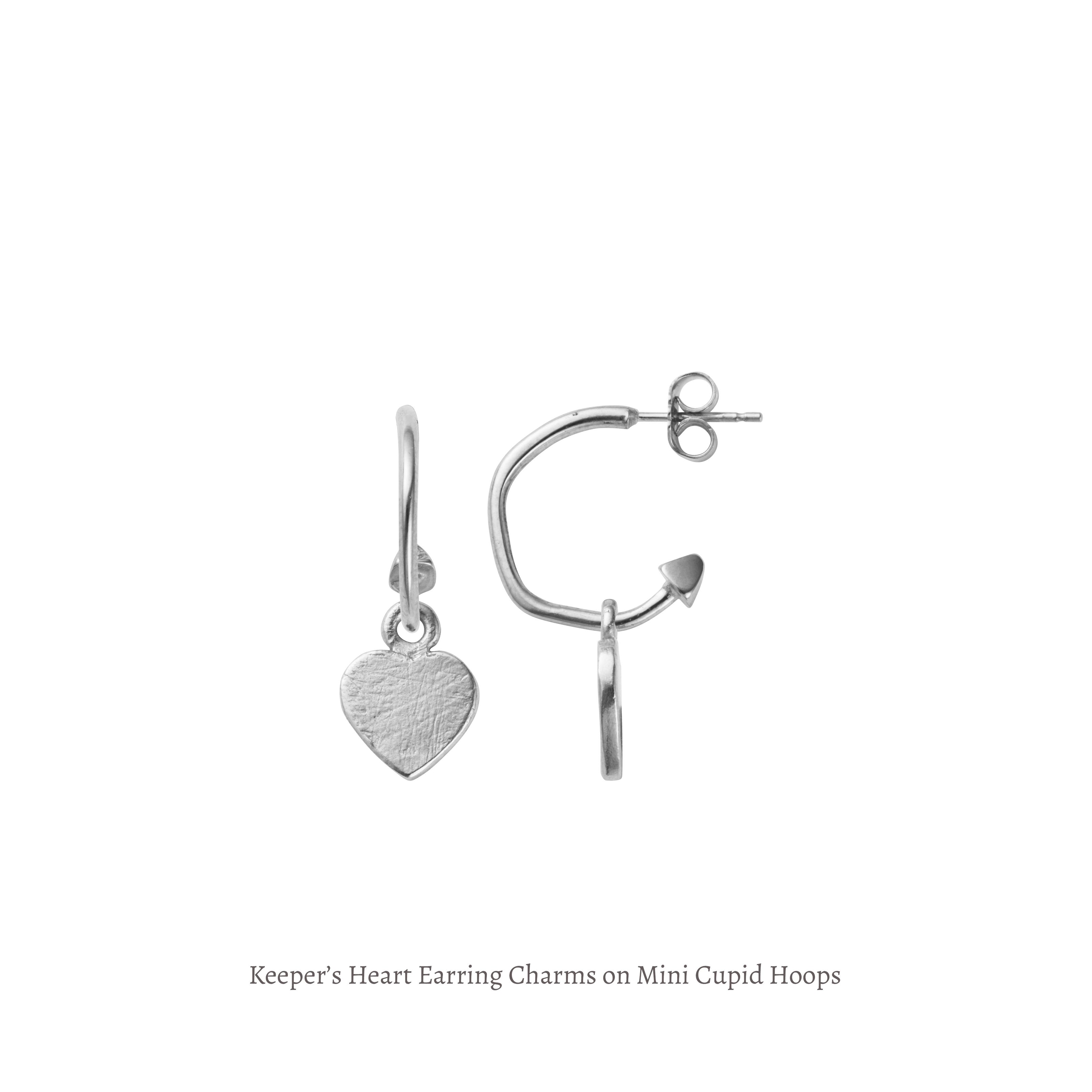 Silver Keeper's Heart Earring Charms