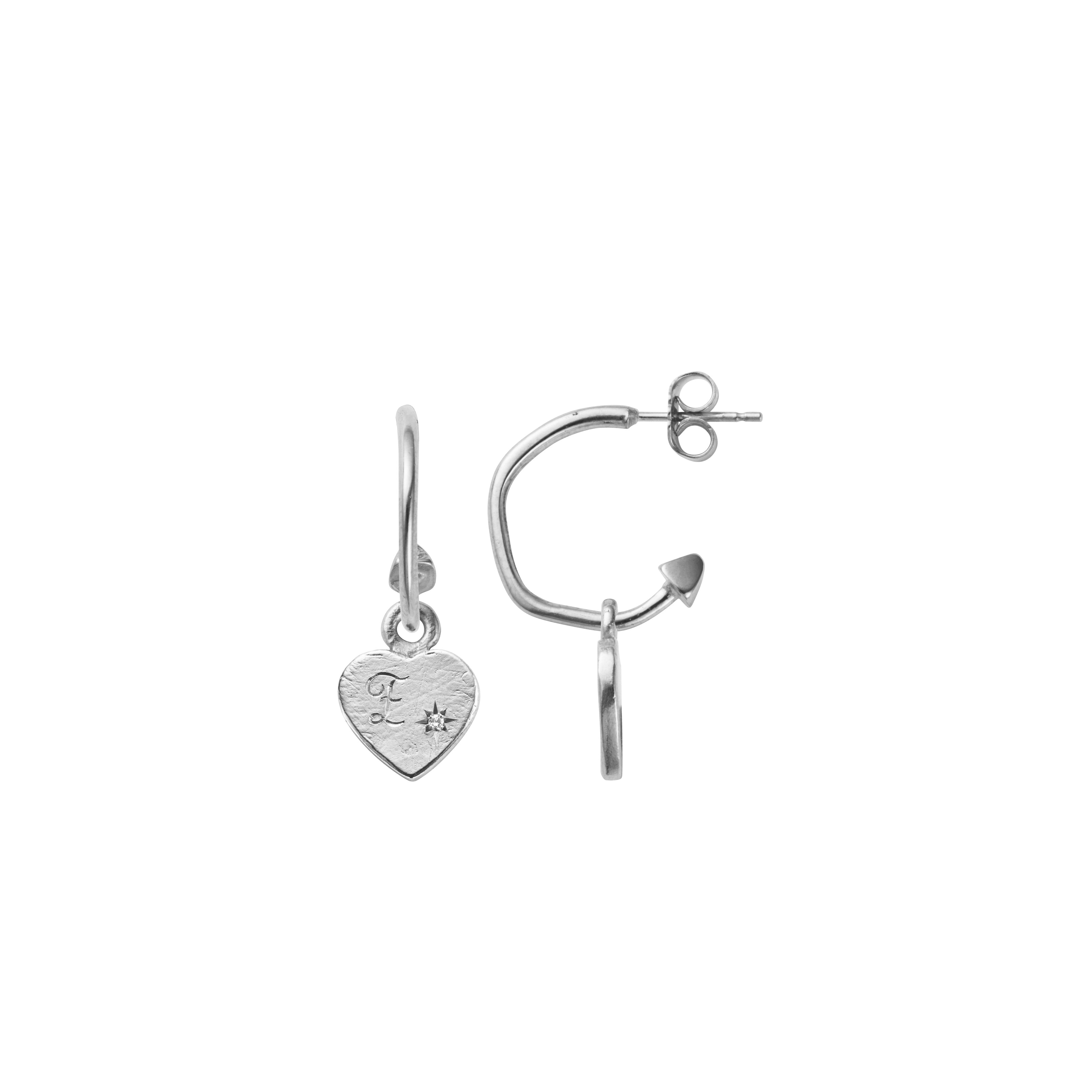 Silver Mini Cupid Hoop Earrings