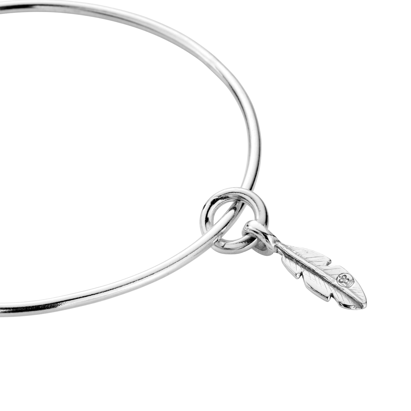 Silver Baby Feather Bangle