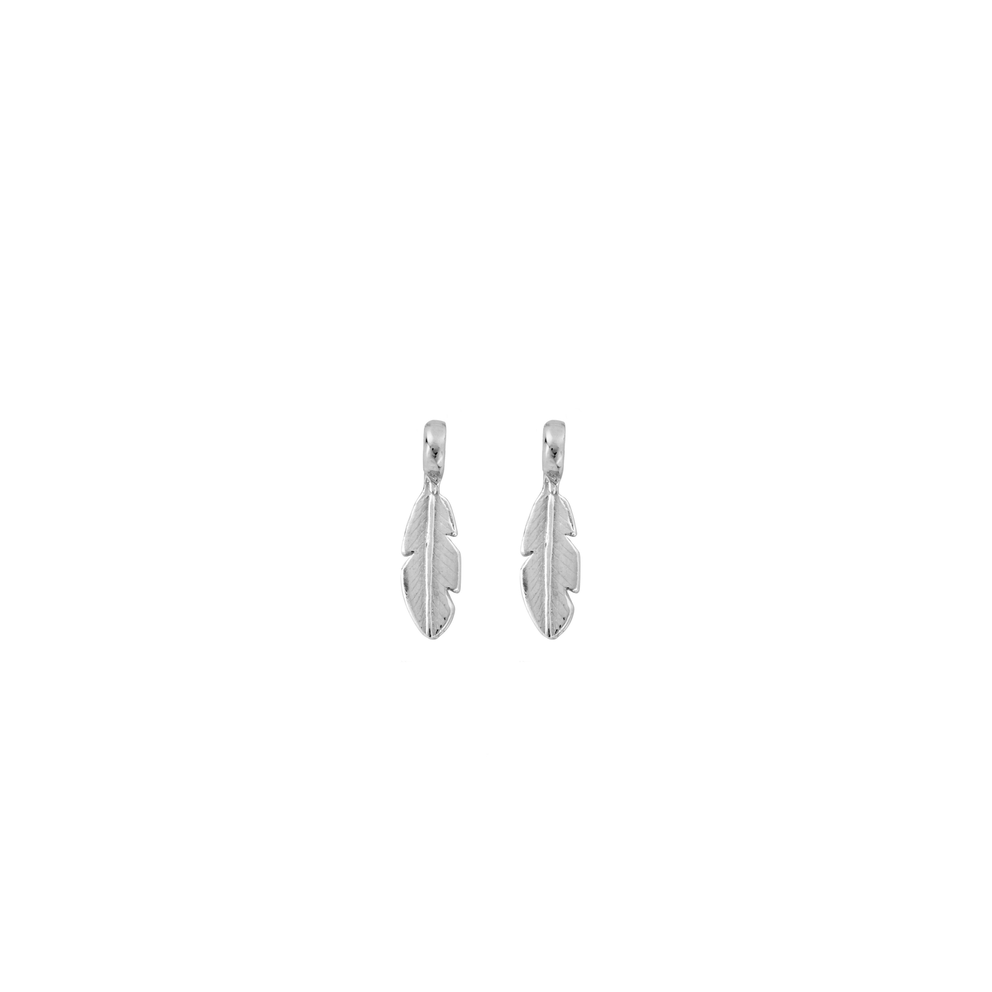 Silver Baby Feather Earring Charms