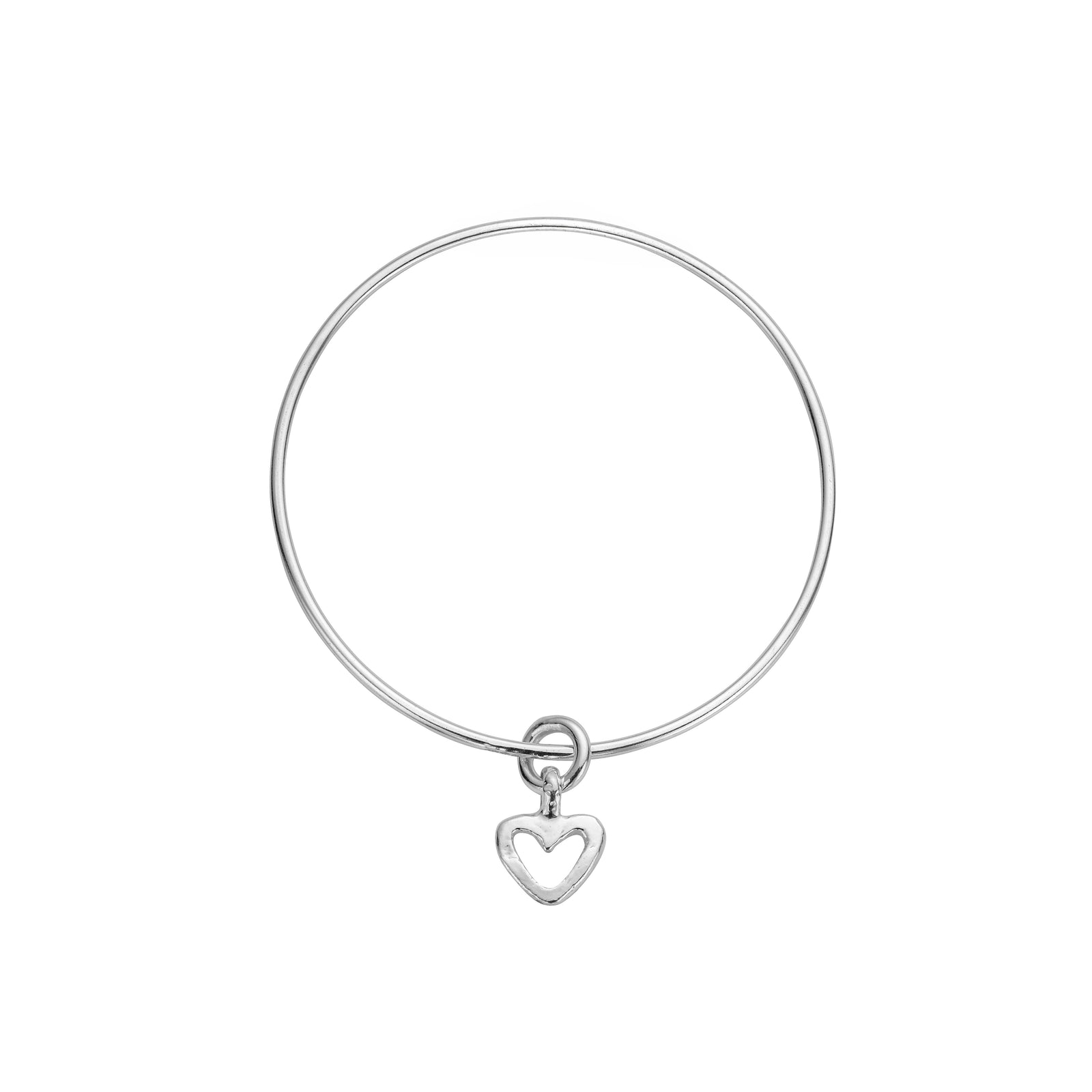 Silver Mini Open Heart Bangle
