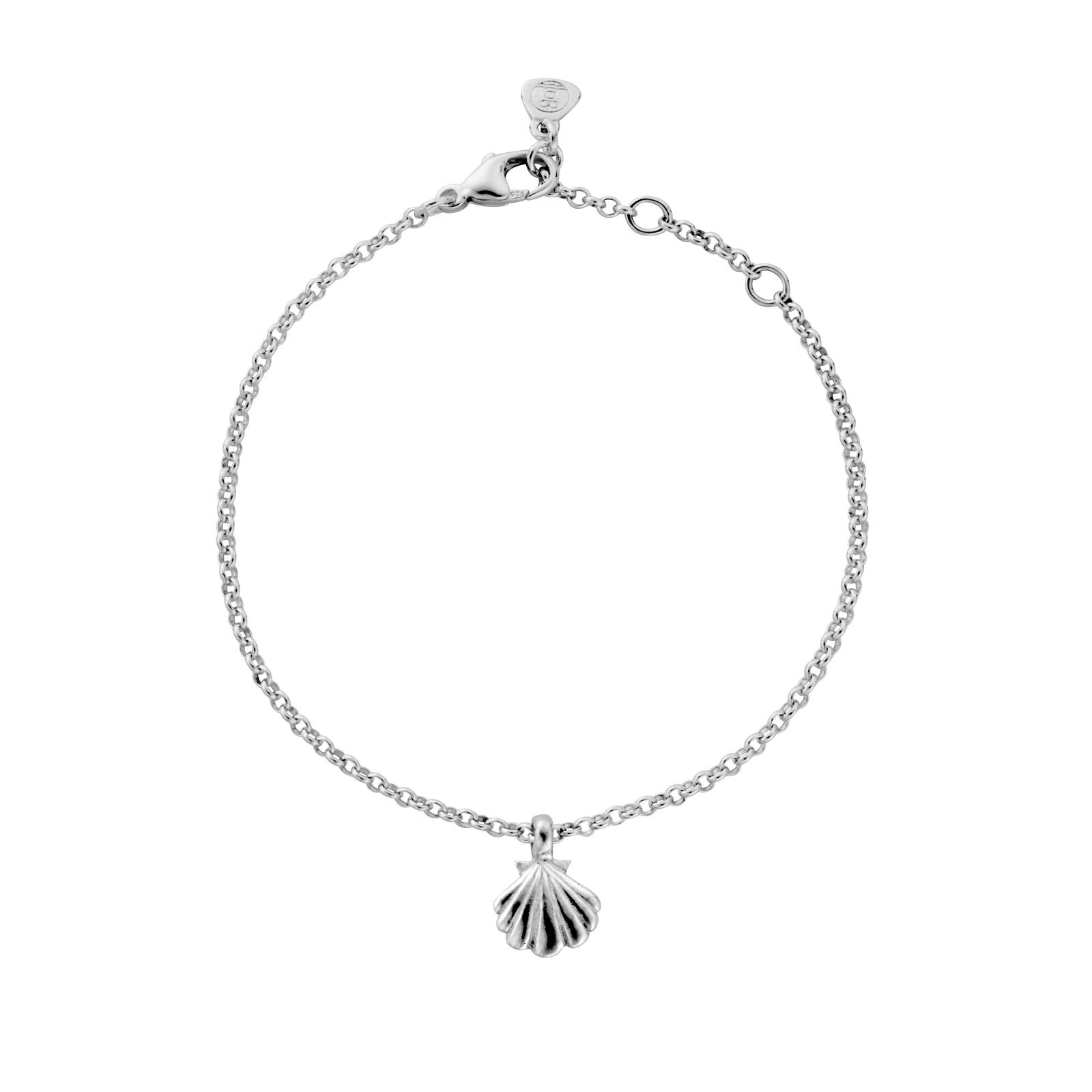 Silver Scallop Shell Chain Bracelet