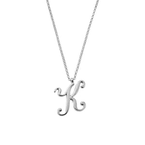 Silver Large Letter Necklace