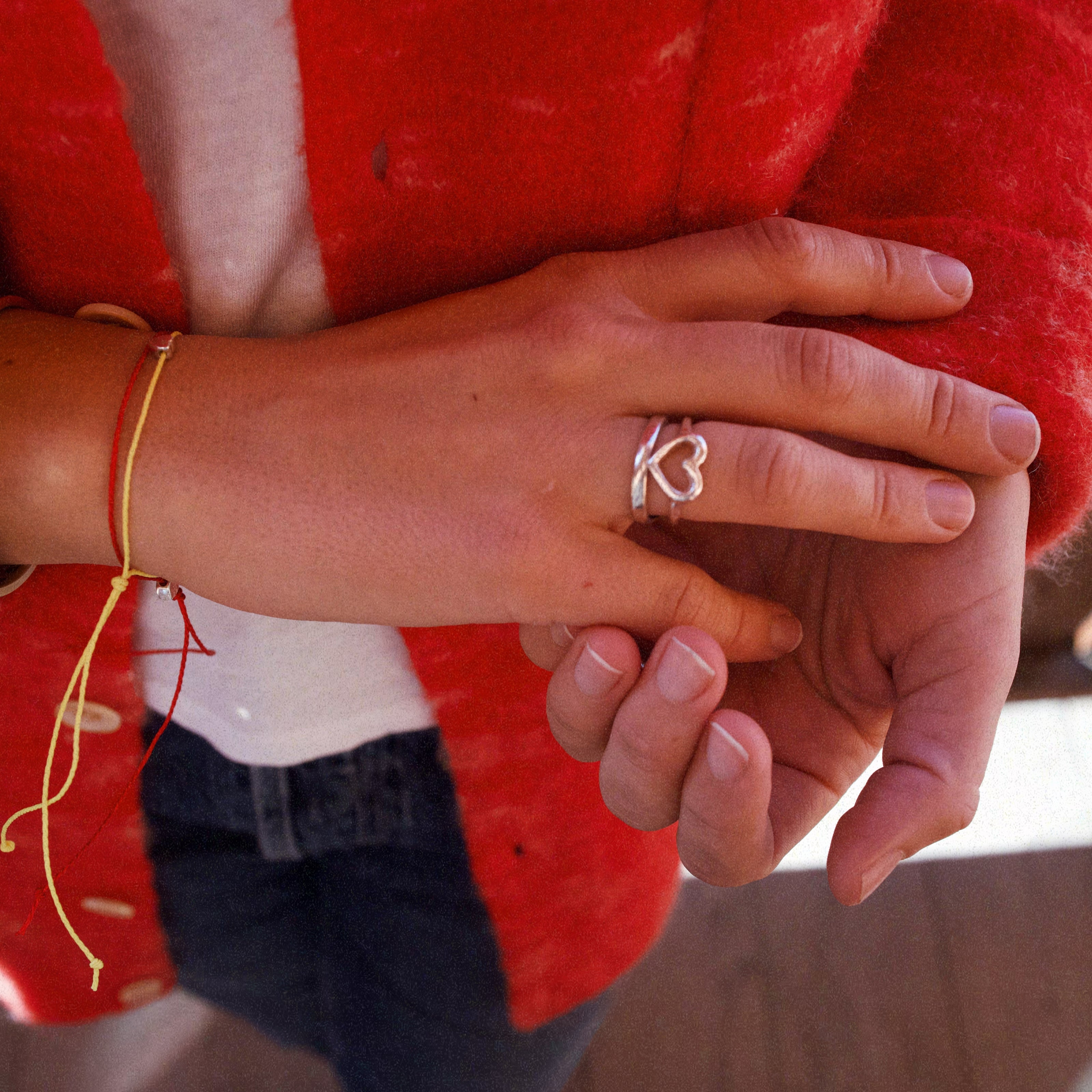 Silver Open Heart Ring