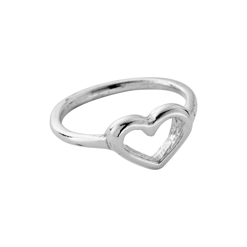 Silver Open Heart Ring