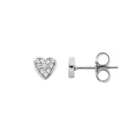 Silver Pavé Diamond Tiny Sweetheart Ear Charm Set