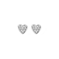 Silver Pavé Diamond Tiny Sweetheart Ear Charm Set